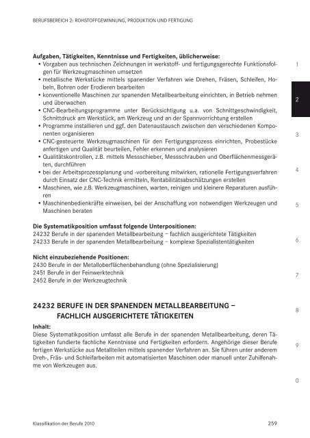 Klassifikation der Berufe 2010 - Statistik der Bundesagentur für Arbeit