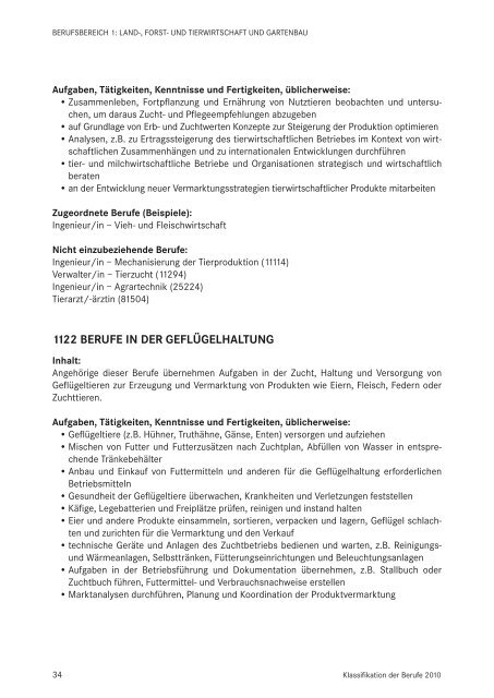 Klassifikation der Berufe 2010 - Statistik der Bundesagentur für Arbeit