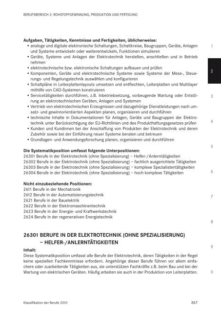 Klassifikation der Berufe 2010 - Statistik der Bundesagentur für Arbeit