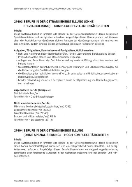 Klassifikation der Berufe 2010 - Statistik der Bundesagentur für Arbeit