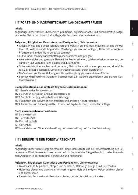 Klassifikation der Berufe 2010 - Statistik der Bundesagentur für Arbeit