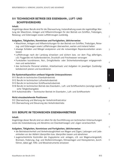 Klassifikation der Berufe 2010 - Statistik der Bundesagentur für Arbeit