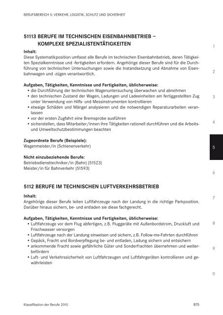 Klassifikation der Berufe 2010 - Statistik der Bundesagentur für Arbeit