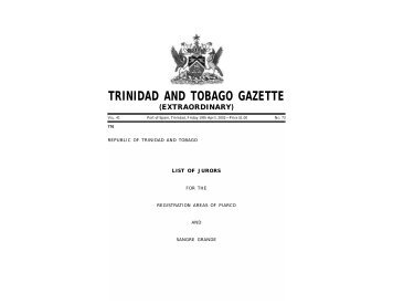 trinidad and tobago gazette - Trinidad and Tobago Government News