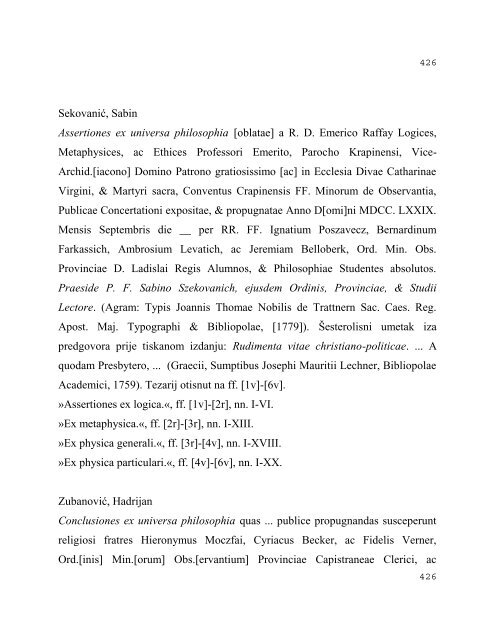 Å½anrovi hrvatske filozofske baÅ¡tine od 15. do 18. stoljeÄ‡a