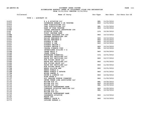 Mnth Index Collateral - Flight Standards Service - Civil Aviation ...