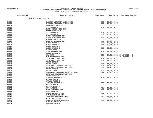 Mnth Index Collateral - Flight Standards Service - Civil Aviation ...