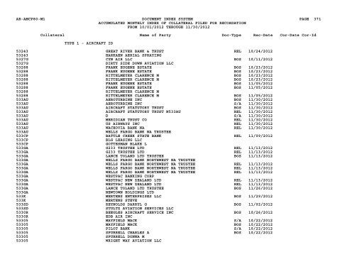 Mnth Index Collateral - Flight Standards Service - Civil Aviation ...