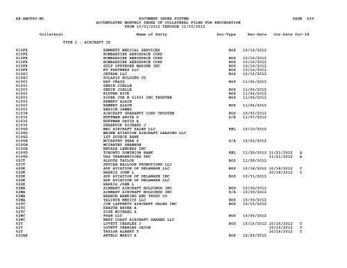 Mnth Index Collateral - Flight Standards Service - Civil Aviation ...