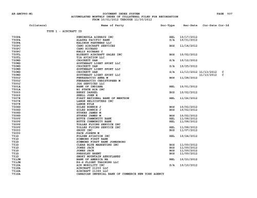 Mnth Index Collateral - Flight Standards Service - Civil Aviation ...