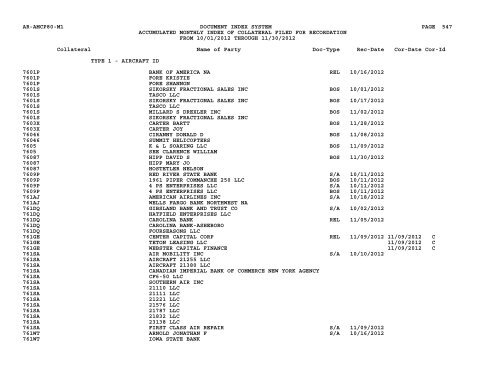 Mnth Index Collateral - Flight Standards Service - Civil Aviation ...