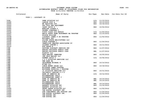 Mnth Index Collateral - Flight Standards Service - Civil Aviation ...