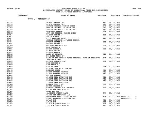 Mnth Index Collateral - Flight Standards Service - Civil Aviation ...