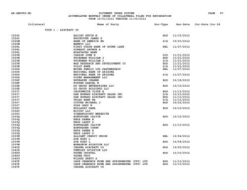 Mnth Index Collateral - Flight Standards Service - Civil Aviation ...