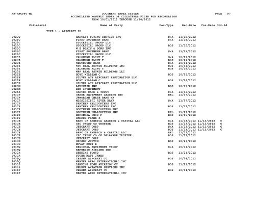 Mnth Index Collateral - Flight Standards Service - Civil Aviation ...