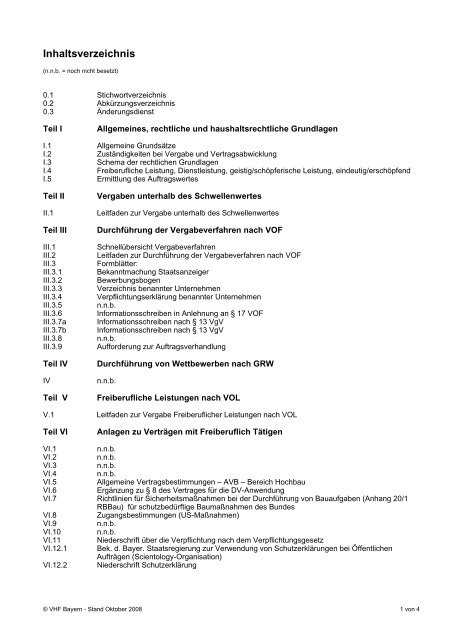 VHF Bayern Ausgabe 2008 Handbuch für die Vergabe und ...