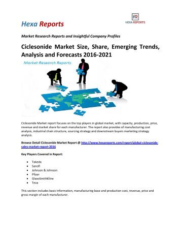 Ciclesonide Market Size, Share, Emerging Trends, Analysis and Forecasts 2016-2021