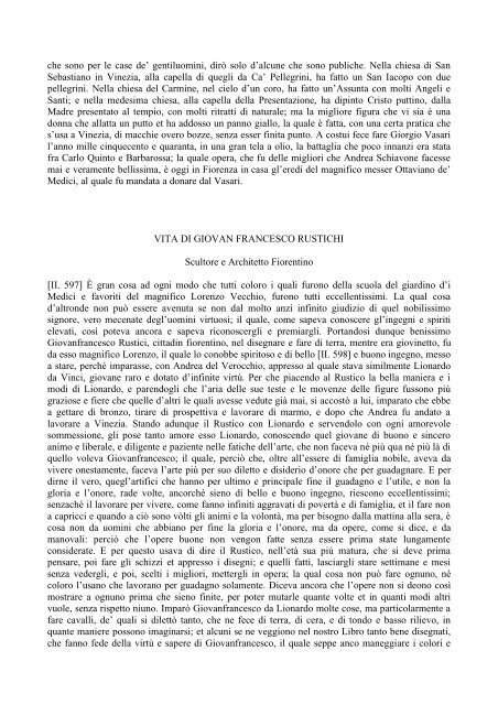 [II. 1] VITA DI LIONARDO DA VINCI Pittore e Scultore Fiorentino ...