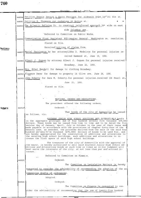 Petitions - City of Somerville