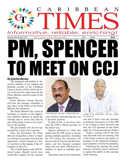 Caribbean Times 86th Issue - Monday 30th January 2017