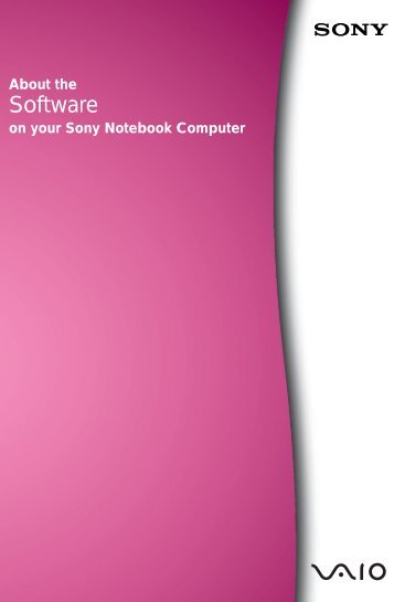 Sony PCG-C1F - PCG-C1F Manuale software Inglese