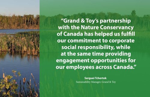 Nature Conservancy of Canada: Corporate Partnerships & Giving