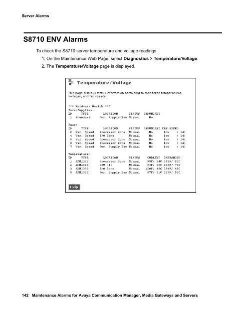 Server Alarms - Avaya Support