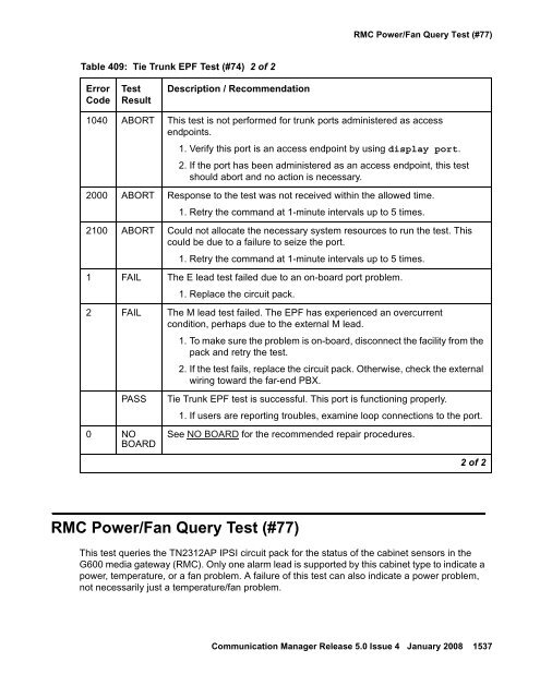 Server Alarms - Avaya Support