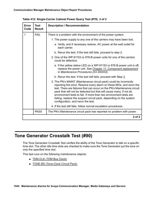 Server Alarms - Avaya Support