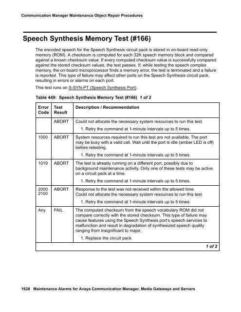 Server Alarms - Avaya Support