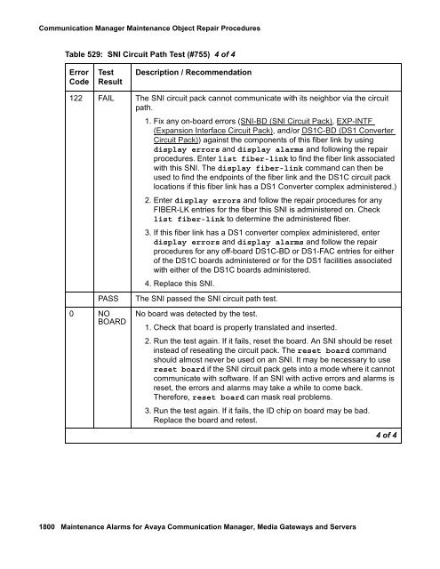 Server Alarms - Avaya Support