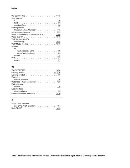 Server Alarms - Avaya Support