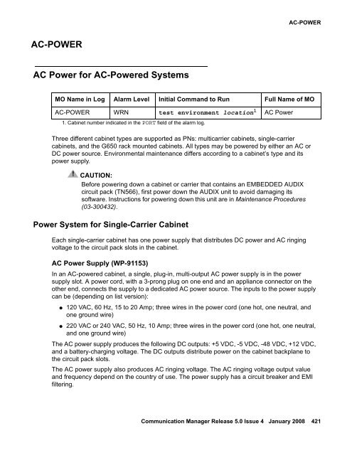 Server Alarms - Avaya Support