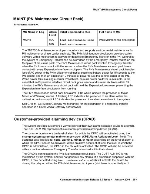 Server Alarms - Avaya Support