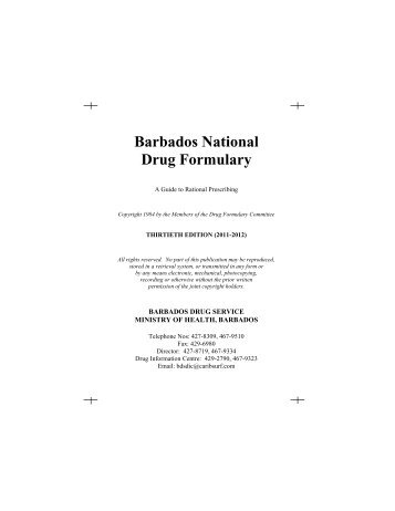 Barbados National Drug Formulary - Multiple Choices