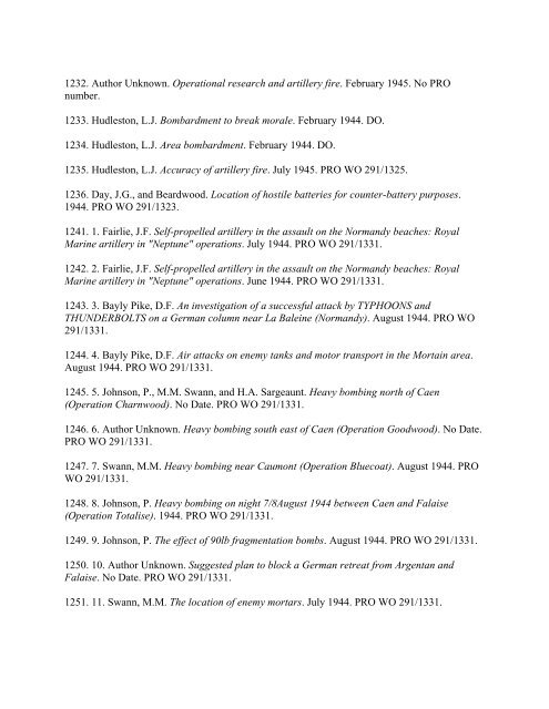 bibliography - Canadian Military History