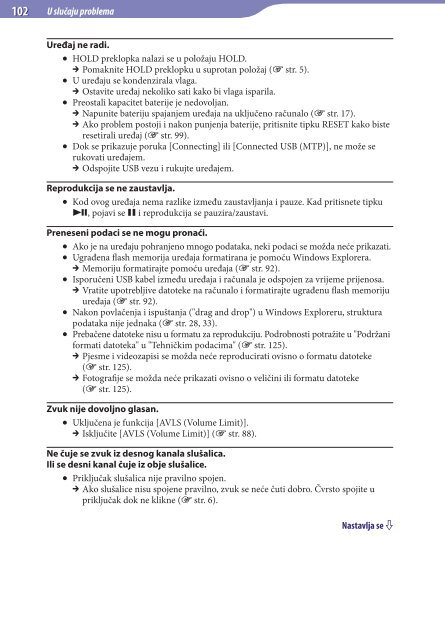 Sony NWZ-E443 - NWZ-E443 Istruzioni per l'uso Croato