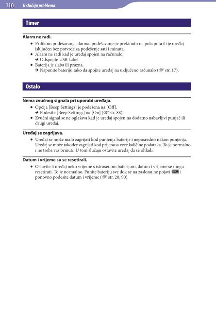 Sony NWZ-E443 - NWZ-E443 Istruzioni per l'uso Croato