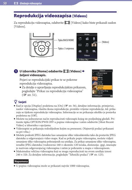 Sony NWZ-E443 - NWZ-E443 Istruzioni per l'uso Croato