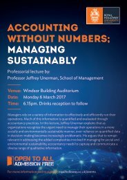 Inaugural Lecture: Accounting without Numbers; Managing Sustainably