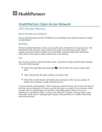 HealthPartners Open Access Network