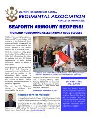 REGIMENTAL ASSOCIATION SEAFORTH ARMOURY REOPENS!