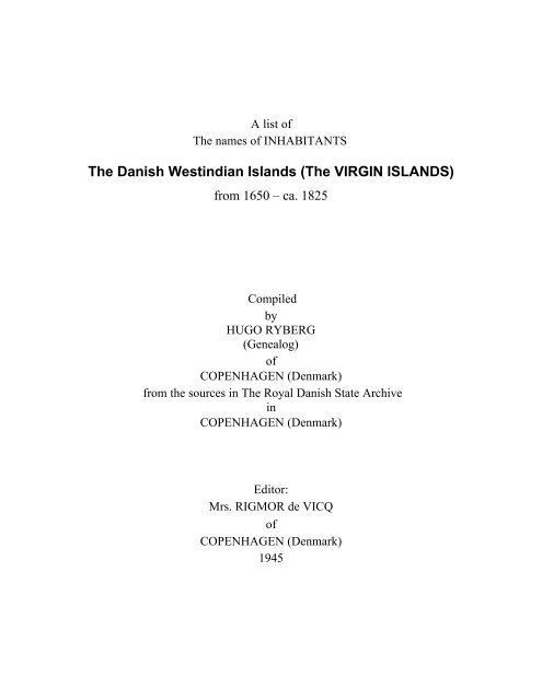 The Westindian Islands - Royal Danish