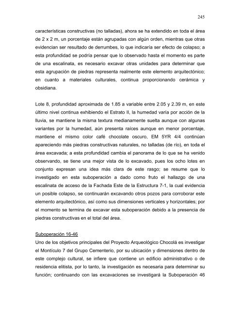 proyecto arqueológico chocolá: informe no. 3 informe no. 3