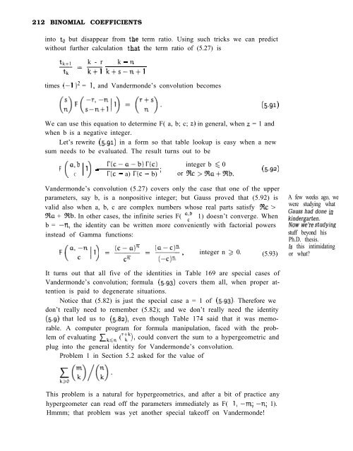 Concrete mathematics : a foundation for computer science