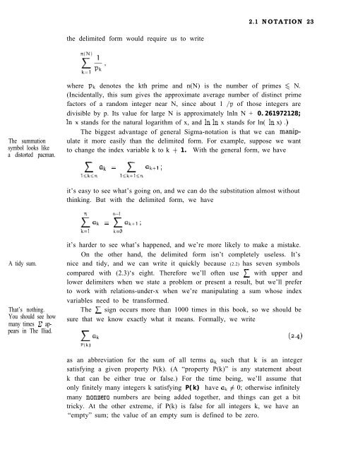 Concrete mathematics : a foundation for computer science