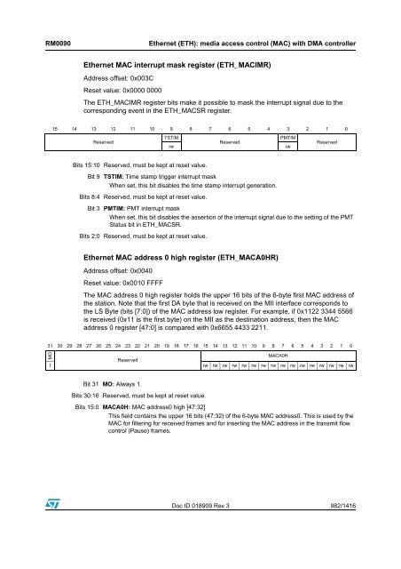 RM0090: Reference manual - STMicroelectronics