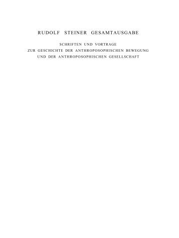 RUDOLF STEINER GESAMTAUSGABE