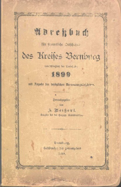 Adressbuch Bernburg 1899