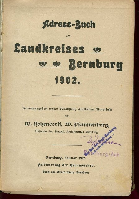 Adressbuch Bernburg 1902